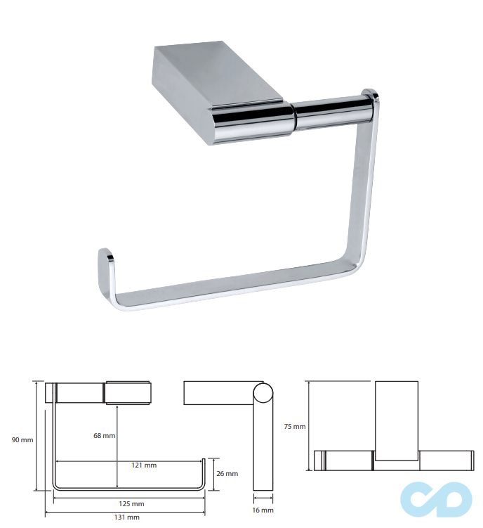 чертеж Держатель туалетной бумаги Bemeta Via 135012222 хром