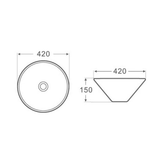 креслення Накладна раковина Q-tap ​​Amazon WHI 4037/F008
