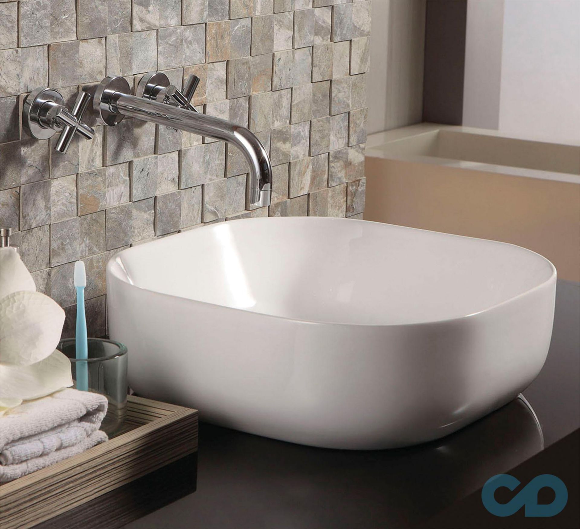 Накладний умивальник Q-tap ​​Kolibri WHI 41288/F008