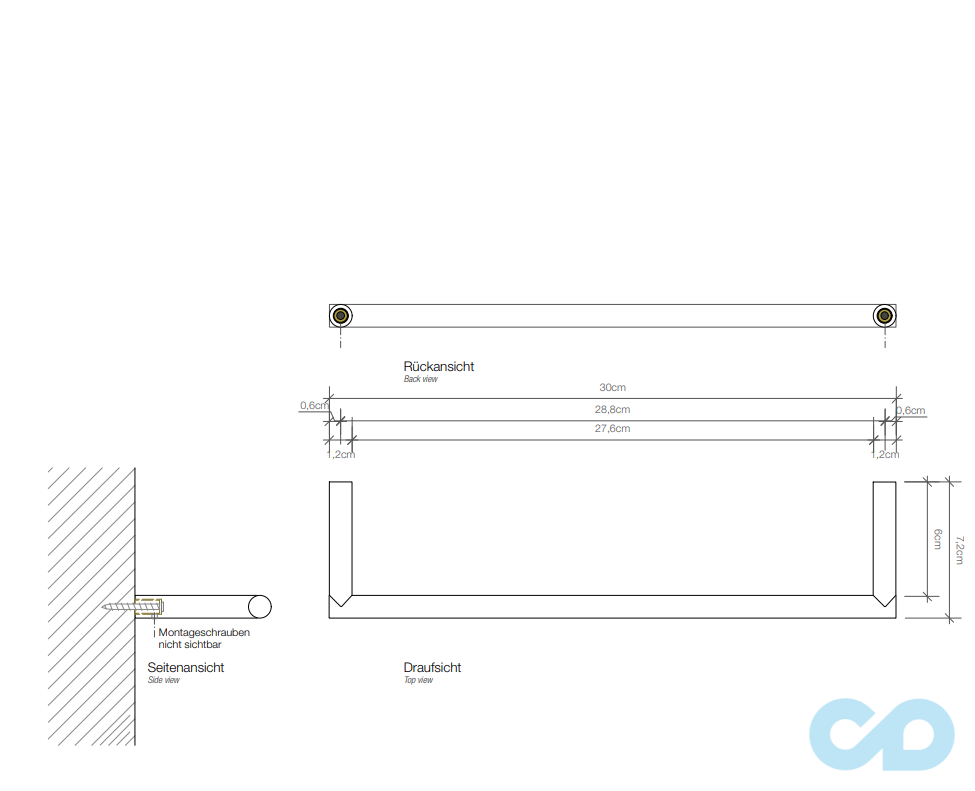 креслення Полотенцедержатель Decor Walther MIKADO MK HTE30 0520700
