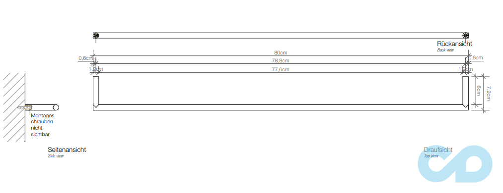 чертеж Полотенцедержатель Decor Walther MIKADO MK HTE80 0521000