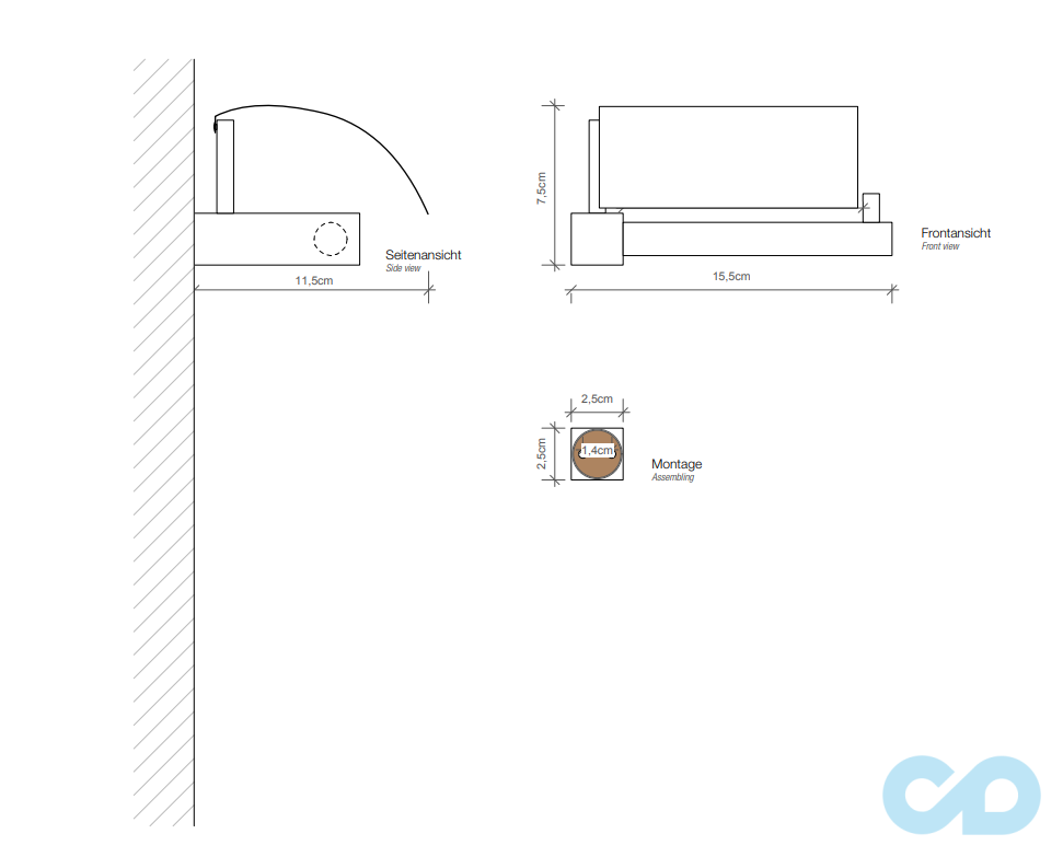 креслення Тримач туалетного паперу Decor Walther BLOQUE BQ TPH4 0571200