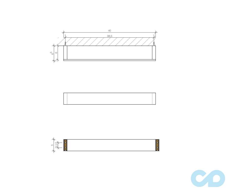 креслення Полотенцедержатель Decor Walther BRICK BK HTE40 0590100