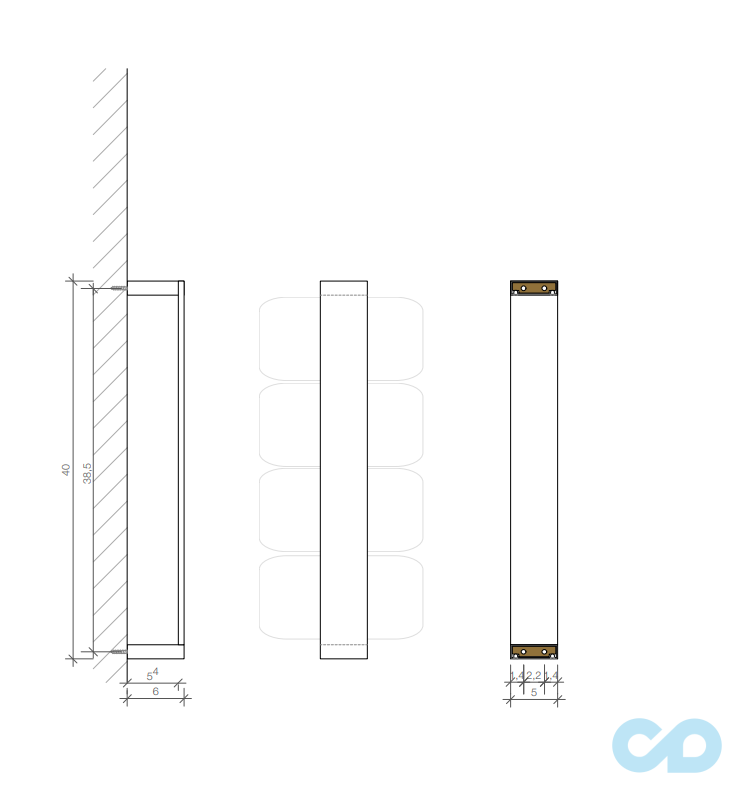 креслення Полотенцедержатель Decor Walther BRICK BK HTE41 0592200