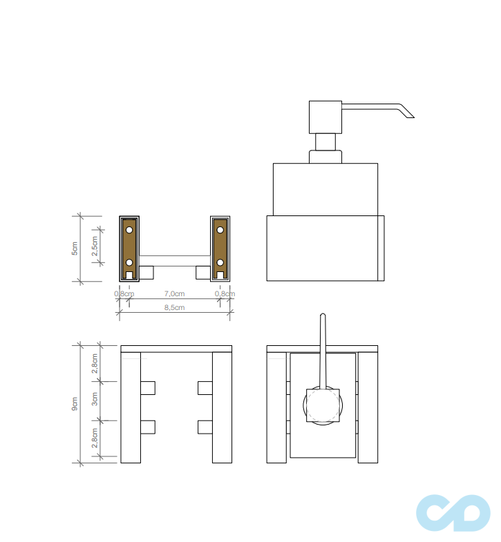 креслення Дозатор для мила BRICK BK WSP 0590934