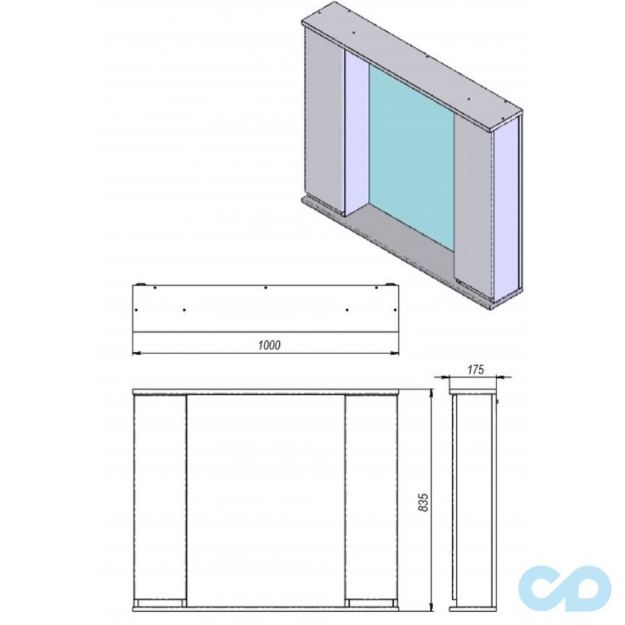 креслення Дзеркало Juventa Monika МШН33-100 біле