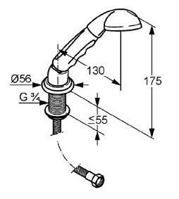 креслення Душовий гарнітур Kludi Adlon 2705145 латунь