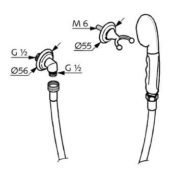 креслення Душовий гарнітур Kludi Adlon 2710545 латунь
