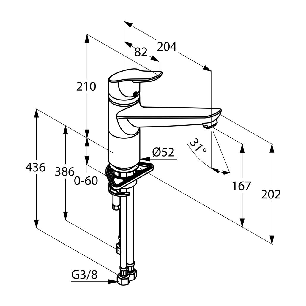 креслення Кухонний змішувач Kludi Objekta 325750575 хром