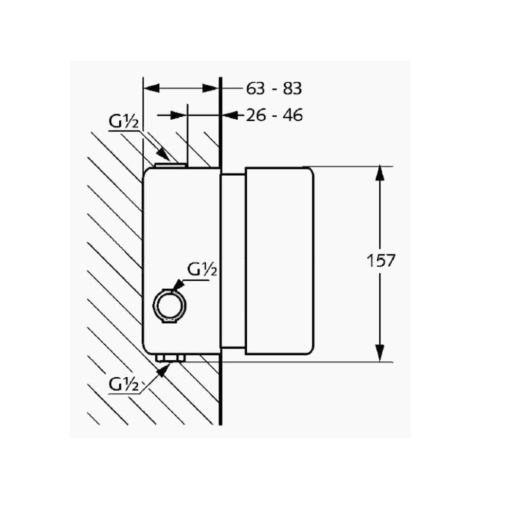 чертеж Термостат для скрытого монтажа Kludi 35156