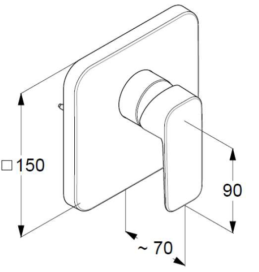 креслення Змішувач прихованого монтажу для душу Kludi Pure & Style 404200575 хром
