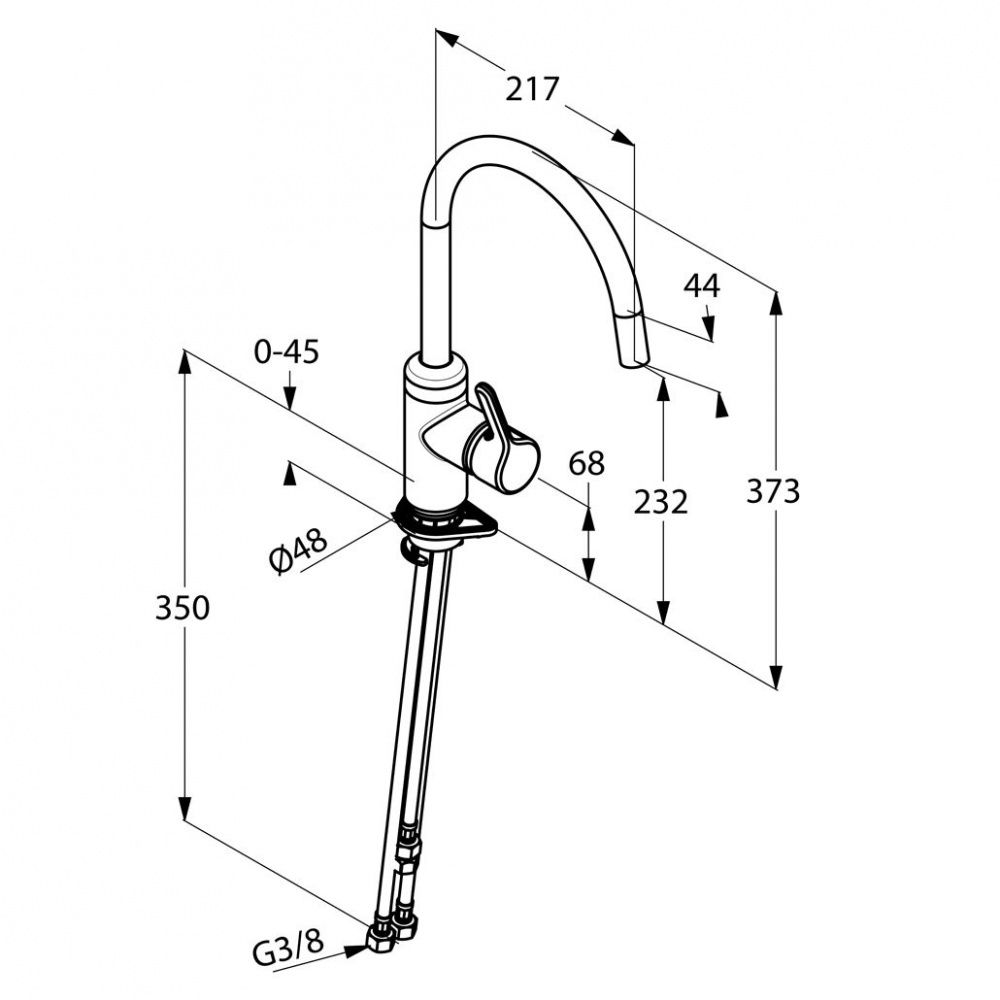 креслення Кухонний змішувач Kludi Bingo Star 428090578 хром