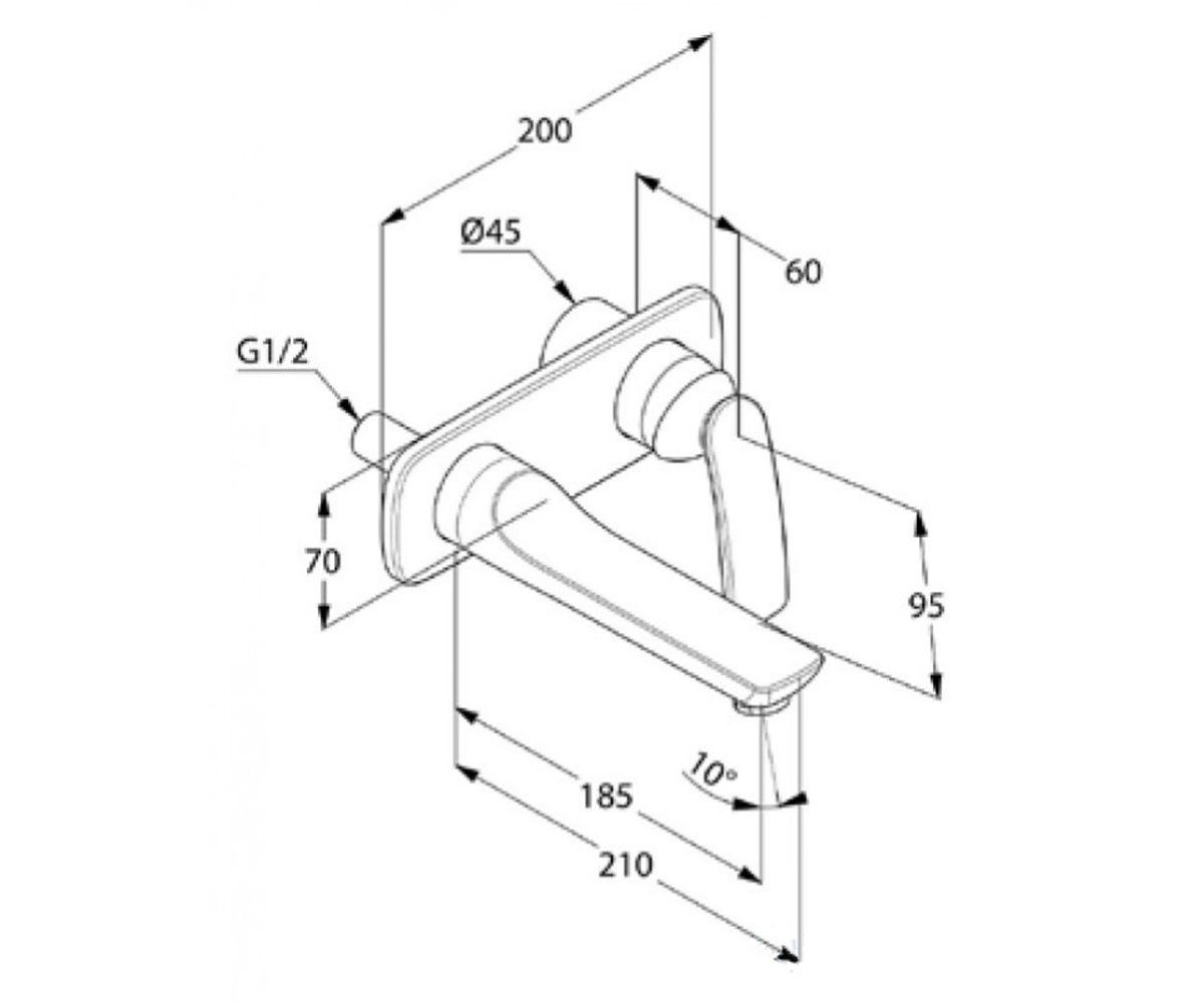 креслення Змішувач для раковини Kludi Balance 522460575 хром