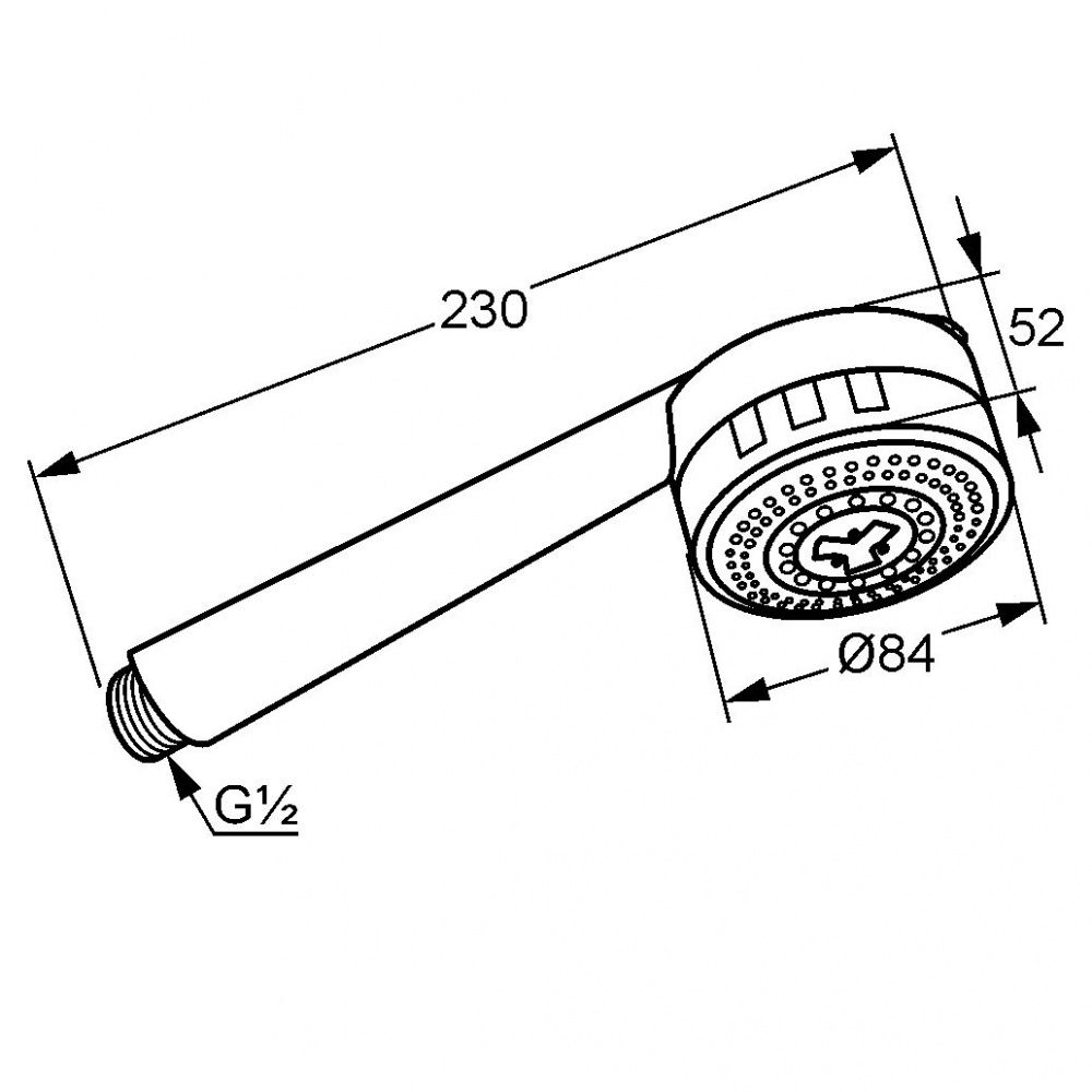креслення Ручна лійка Kludi Zenta 6070005-00 хром