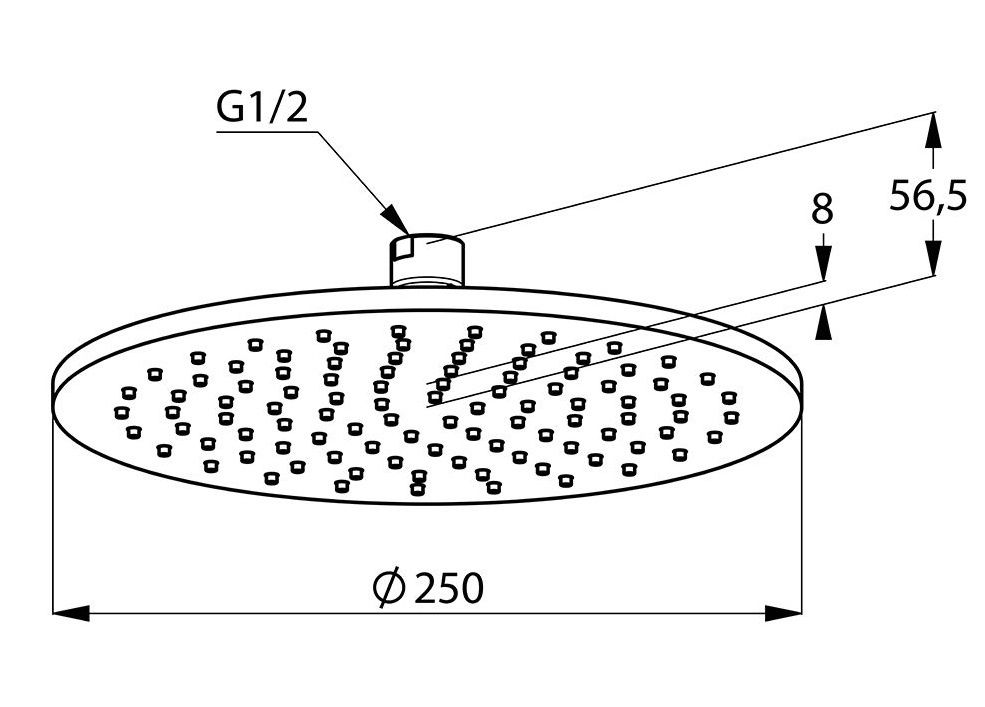 креслення Верхній душ Kludi A-Qa 6432591-00 білий