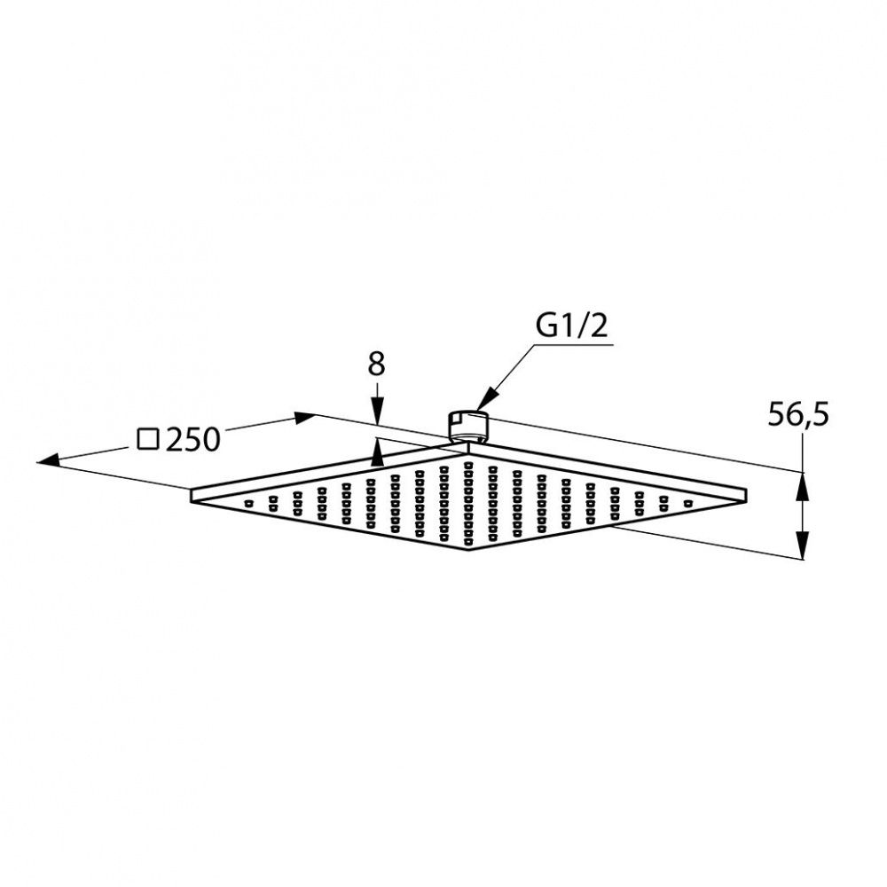 креслення Верхній душ Kludi A-Qa 6442591-00 квадратний білий