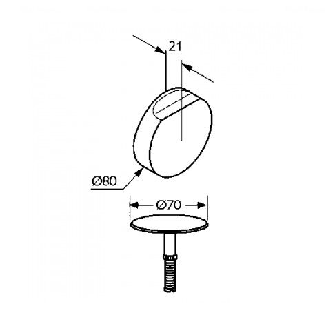 креслення Злив-перелив Kludi Rotexa 7106605-00 хром