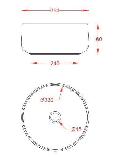 чертеж Раковина Artceram Cognak COL004