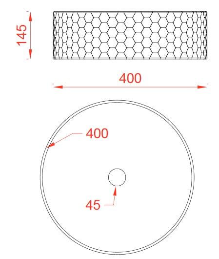 креслення Раковина накладна Artceram Esagono OSL013