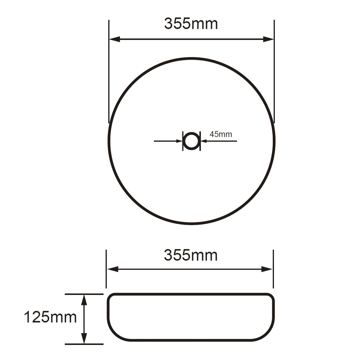 креслення Накладна раковина Volle 13-01MBlack-040