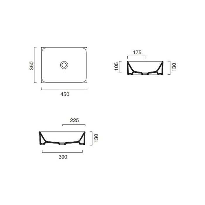 креслення Накладна раковина Catalano Zero 14535ZE00