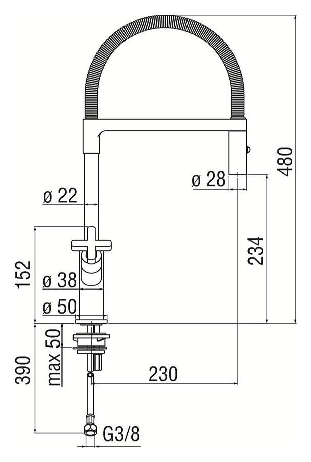 чертеж Кухонный смеситель Nobili Lira LR116300CR
