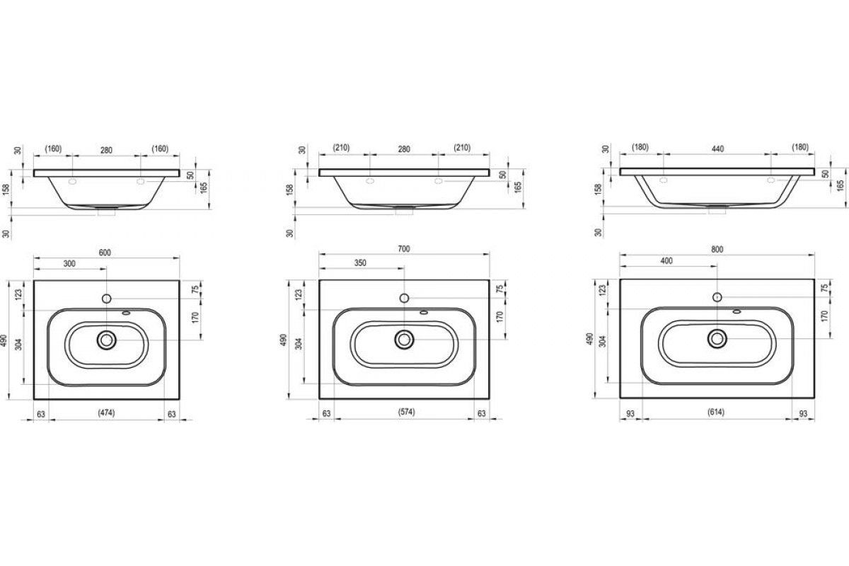 технічна схема Тумба Ravak SD Chrome II 800 X000000922