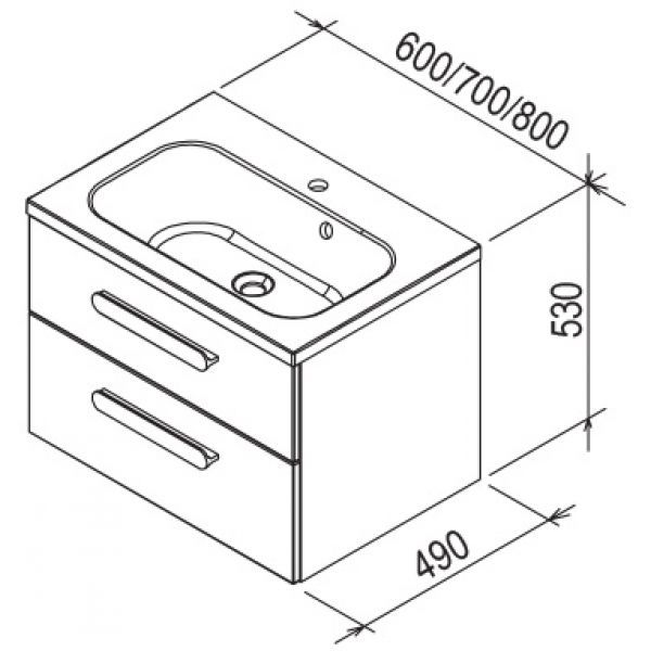 креслення Тумба Ravak SD Chrome II 800 X000000922