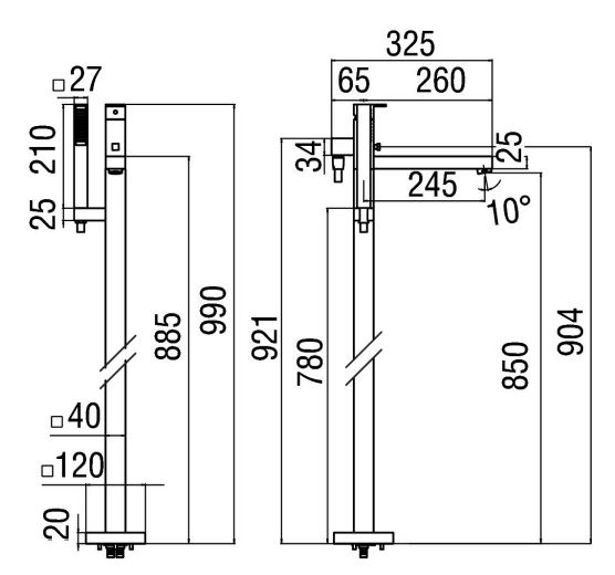 креслення Змішувач для раковини Nobili Cube WE00180/QCR