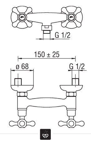 чертеж Смеситель для душа Nobili Grazia GRC5003/1CR