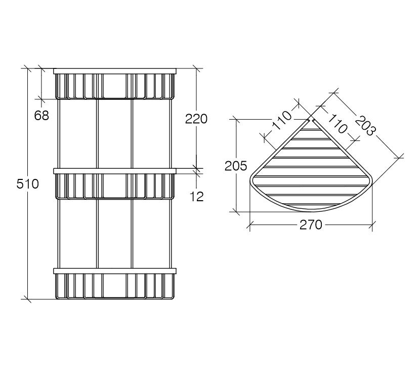 чертеж Полочка угловая Lineabeta Filo 50033.29