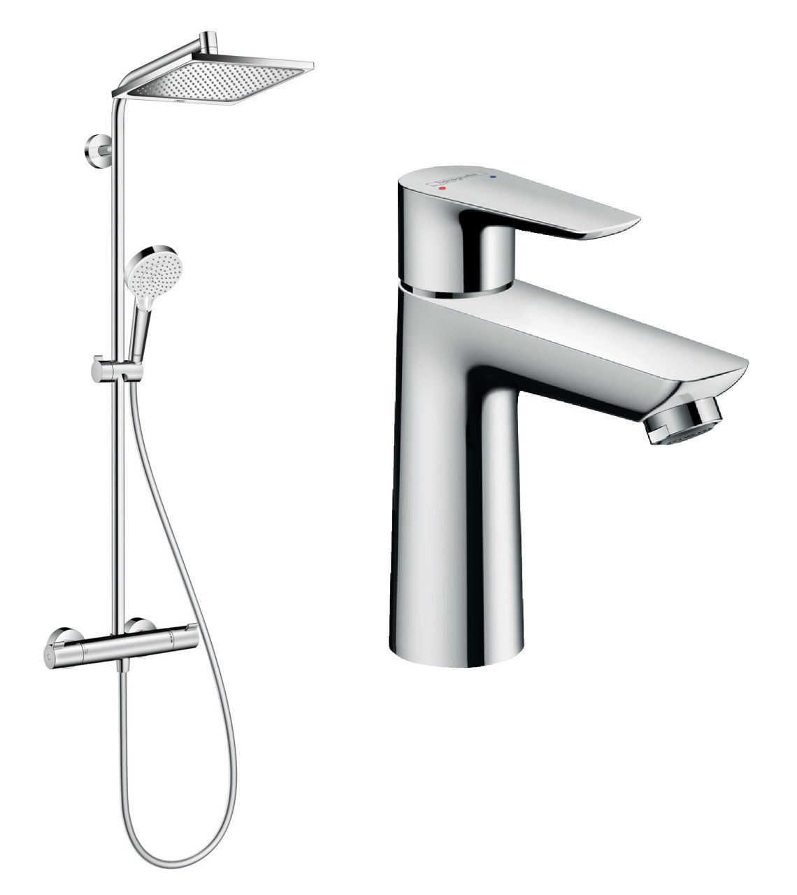 Душова система Hansgrohe Crometta Е 240 27271000 + Змішувач для раковини Hansgrohe Talis E 71710000