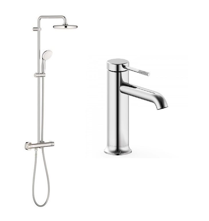 Душевая система Grohe BauClassic 26699000 + Смеситель для раковины Imprese Brenta ZMK071901010
