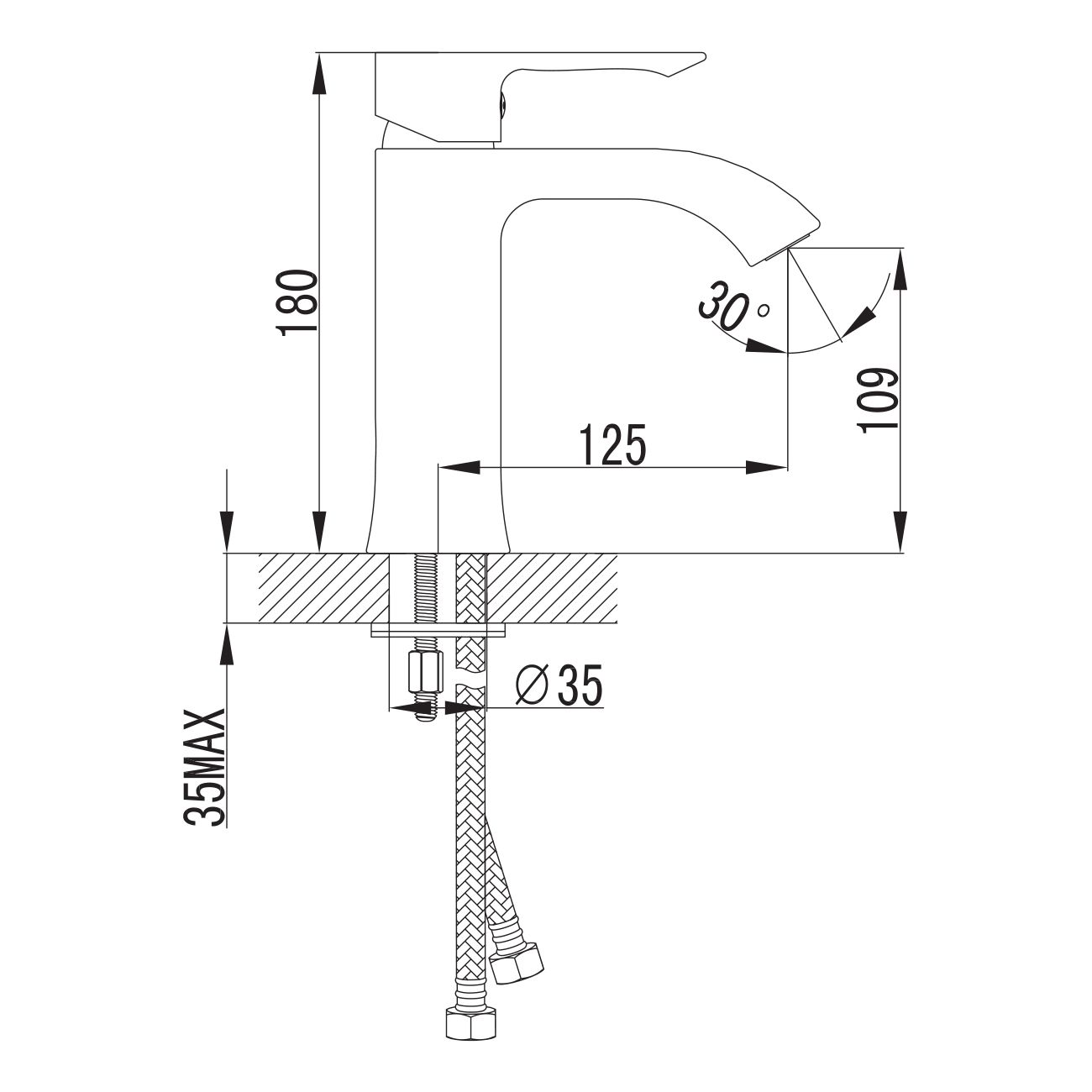 технічна схема Душова система Grohe BauClassic 26699000 + Змішувач для раковини Imprese Vyskov 05340 