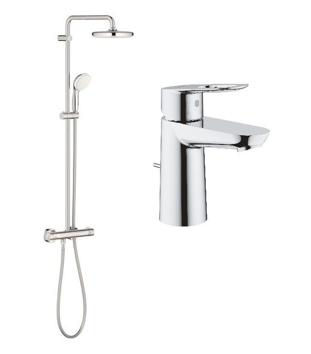 Душова система Grohe BauClassic 210 26699000 + Змішувач для раковини Grohe BauLoop 23335000 