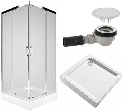 Душова кабіна Kolo Rekord PKDK90222003 + піддон XBK169 + сифон 150.551.21.1