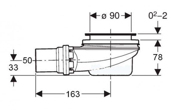 технічна схема Душова кабіна Kolo Rekord PKDK90222003 + піддон XBK169 + сифон 150.551.21.1