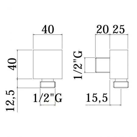 чертеж Шланговое подсоединение Paffoni Elle ZACC 238 NO
