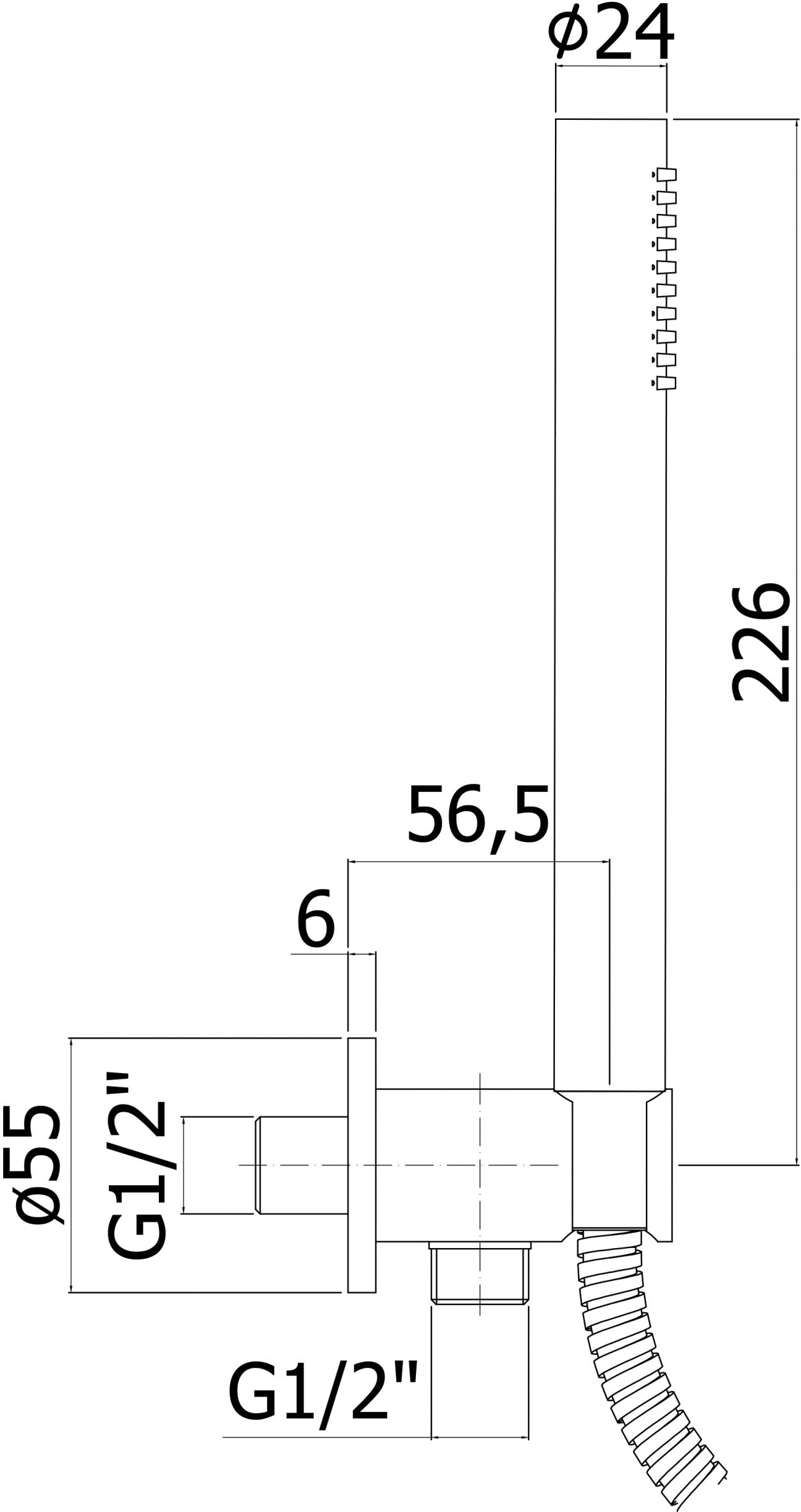 креслення Душовий набір Paffoni Tondo ZDUP094NO