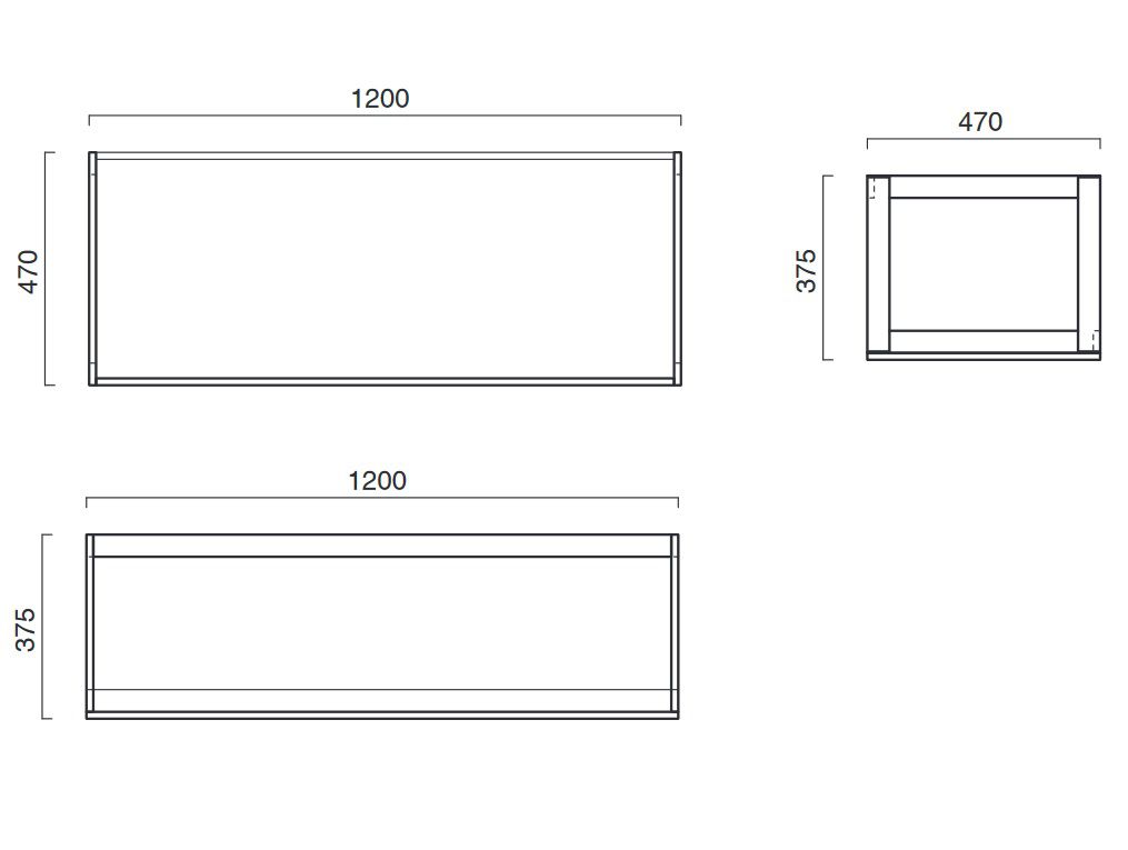 креслення Структура з алюмінію з полицею Catalano Horison 5S12550BM