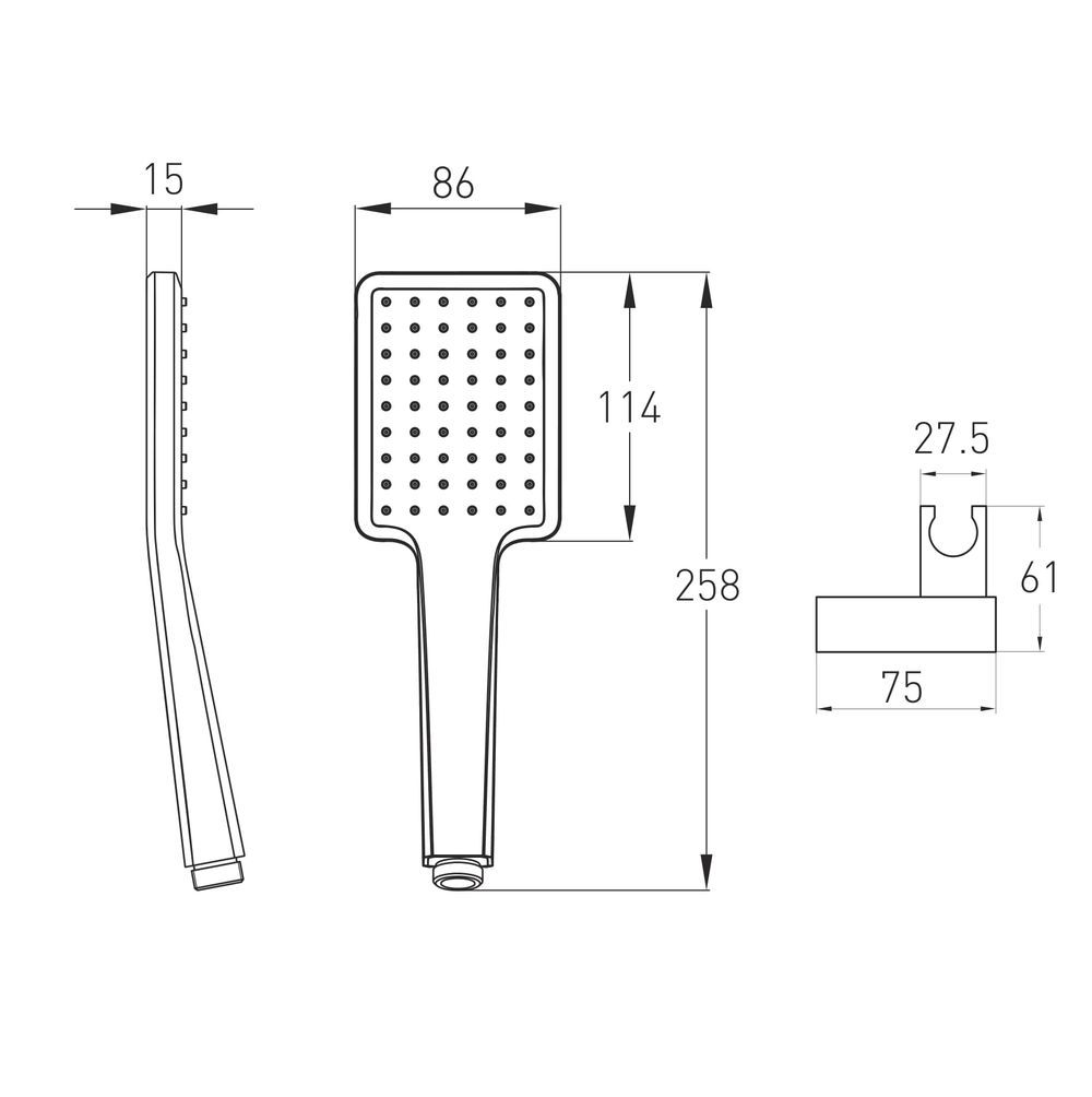 креслення Душовий гарнітур Volle De la Noche 10-40-4100-black
