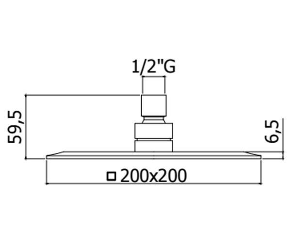 креслення Верхній душ Paffoni ZSOF 095 CR