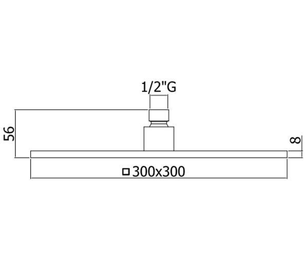креслення Верхній душ Paffoni Syncro King ZSOF 078 CR