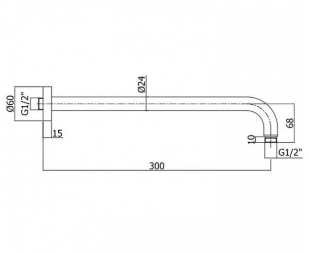 креслення Тримач верхнього душа Paffoni ZSOF 035 CR