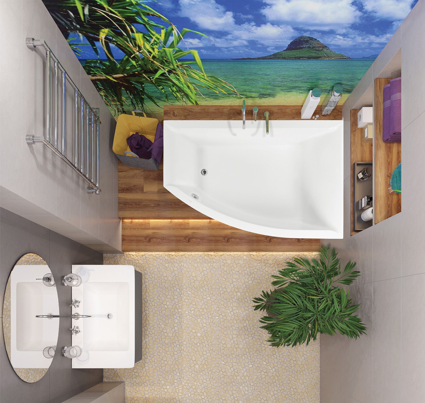 купити Кутова акрилова ванна VagnerPlast Veronella Offset VPBA160VEA3PX-04