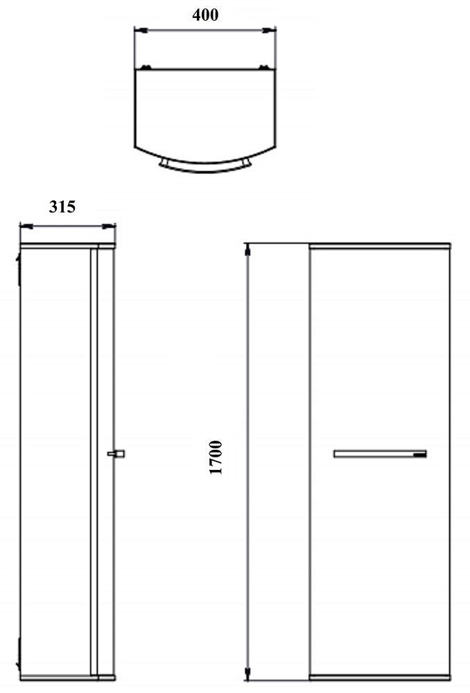 креслення Пенал Botticelli Vanessa VNP-170 білий 