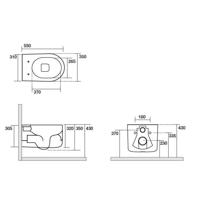 чертеж Подвесной унитаз Kerasan Nolita 5314 01 + 5391 01
