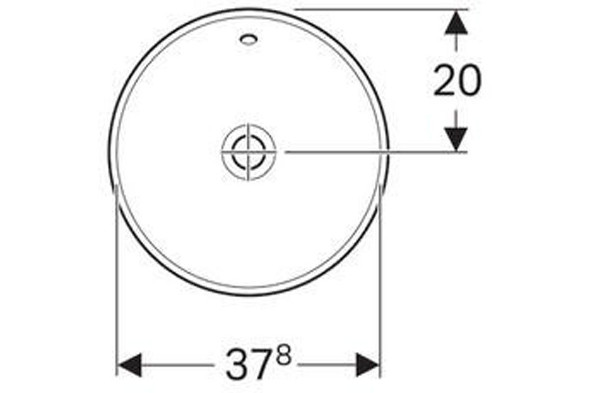 технічна схема Вбудована раковина Geberit VariForm 500.701.01.2