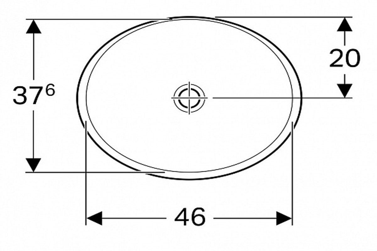 креслення Вбудована раковина Geberit VariForm 500.711.01.2