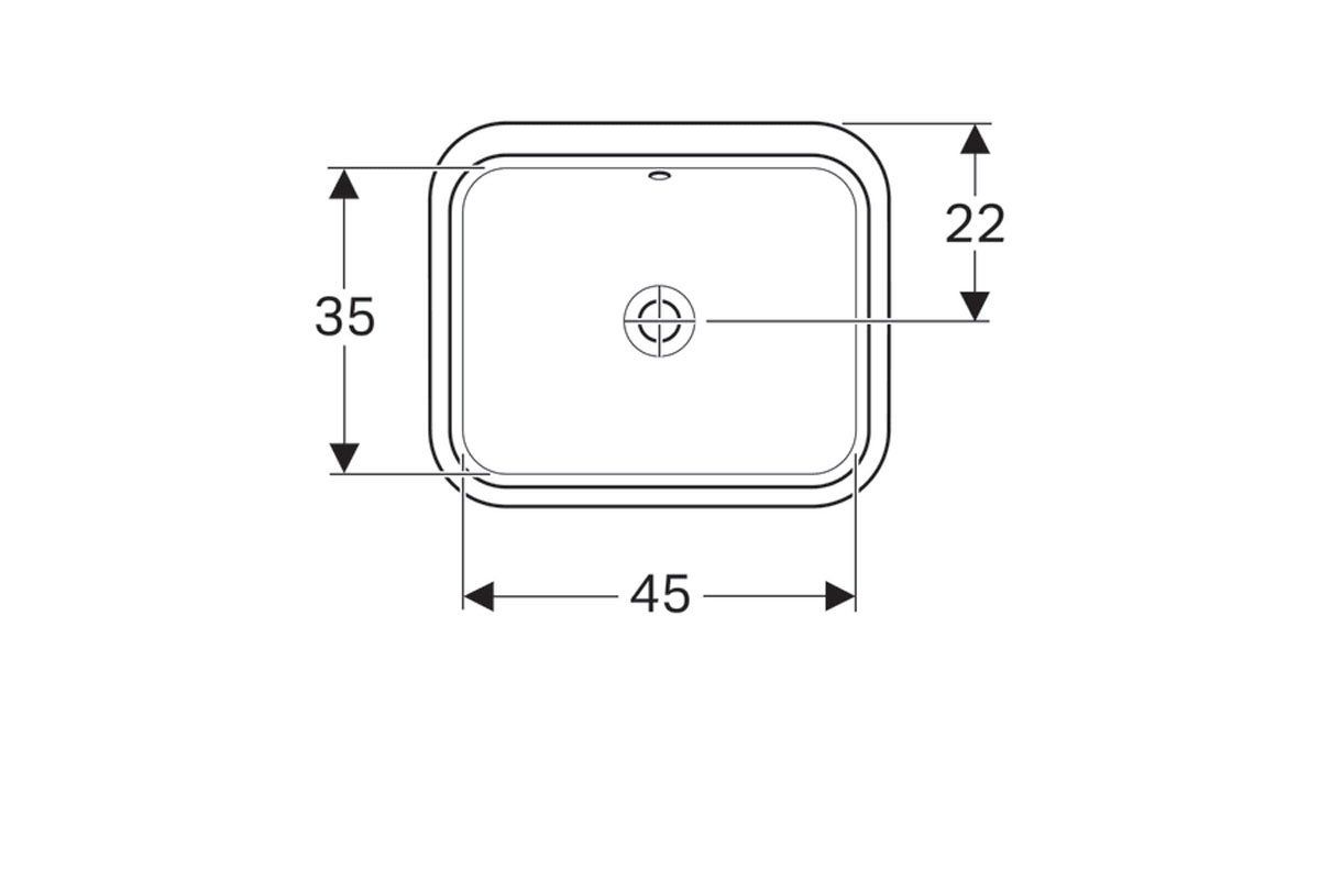 креслення Вбудована раковина Geberit VariForm 500.761.01.2